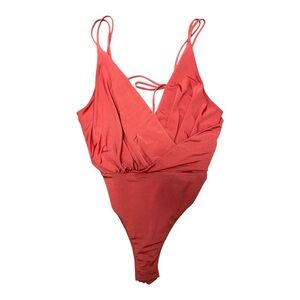 Topshop Pink Bodysuit with Adjustable Straps and V-Neckline